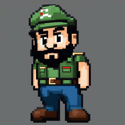 This is a high-quality pixel art image featuring a Pokemon-style sprite of Fidel Castro