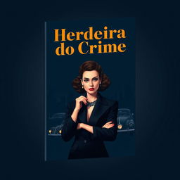 A book cover design titled 'Herdeira do Crime', featuring a sophisticated and powerful woman as the main character, inspired by the notorious figure Lucky Luciano