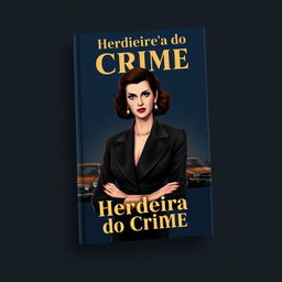 A book cover design titled 'Herdeira do Crime', featuring a sophisticated and powerful woman as the main character, inspired by the notorious figure Lucky Luciano