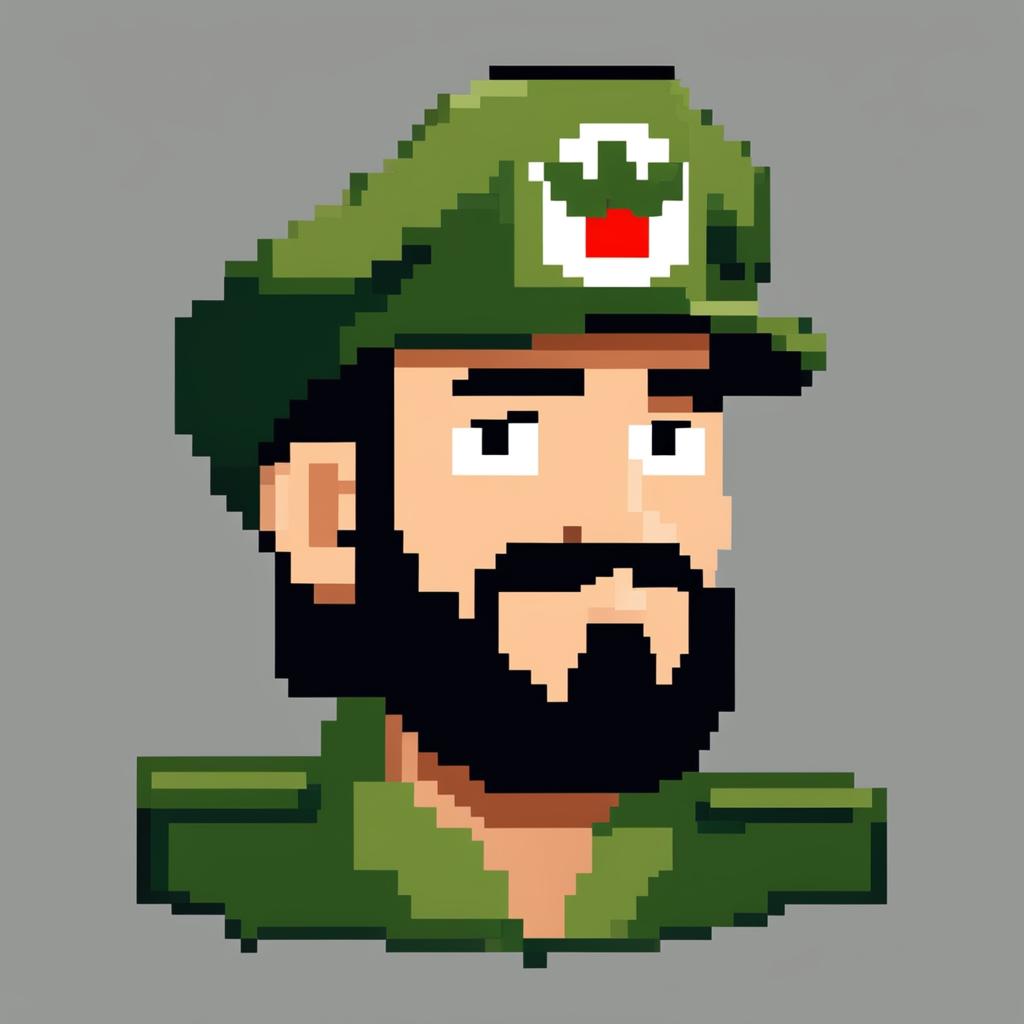 This is a high-quality pixel art image featuring a Pokemon-style sprite of Fidel Castro