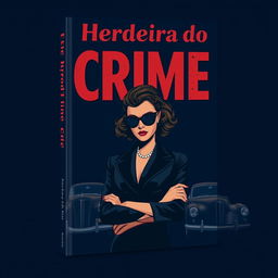 A book cover design titled 'Herdeira do Crime', featuring a sophisticated and powerful woman as the main character, inspired by the notorious figure Lucky Luciano