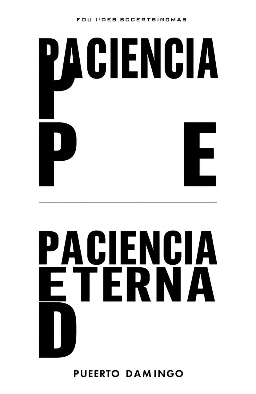 A minimalistic art cover design for a single titled 'Paciencia Eterna' by the artist PUERTO DOMINGO featuring Poder Fantasma