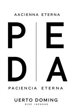 A minimalistic art cover design for a single titled 'Paciencia Eterna' by the artist PUERTO DOMINGO featuring Poder Fantasma