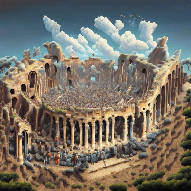 A high-quality digital art image showcasing the Coliseum in its prime during the Roman Empire