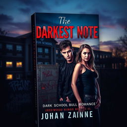 A dramatic book cover design for 'The Darkest Note: Dark High School Bully Romance (Redwood Kings Book 1)'