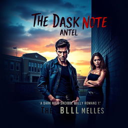 A dramatic book cover design for 'The Darkest Note: Dark High School Bully Romance (Redwood Kings Book 1)'