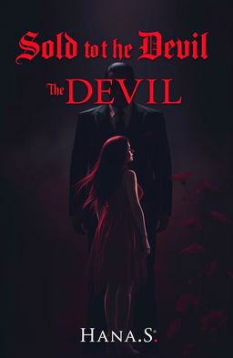 A powerful and evocative book cover for a story titled 'Sold To The Devil'
