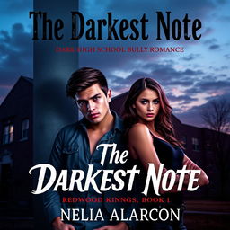 An impactful book cover design for 'The Darkest Note: Dark High School Bully Romance (Redwood Kings Book 1)' by Nelia Alarcon