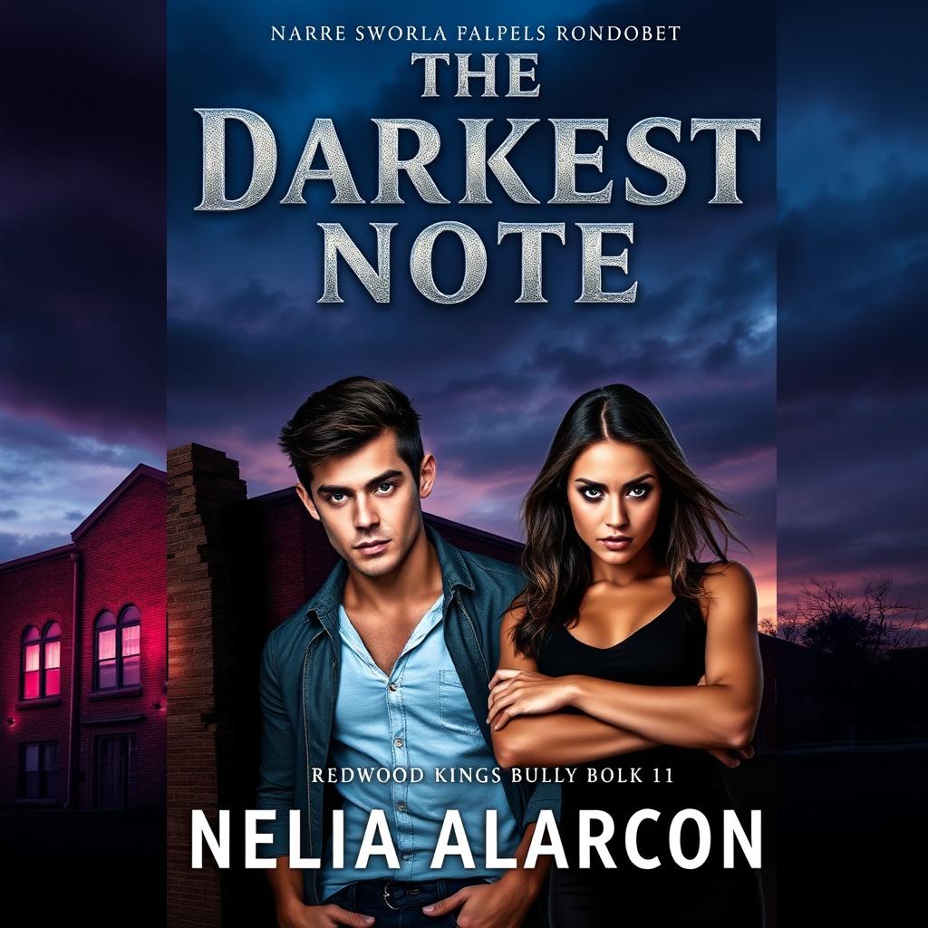 An impactful book cover design for 'The Darkest Note: Dark High School Bully Romance (Redwood Kings Book 1)' by Nelia Alarcon