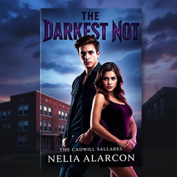 An impactful book cover design for 'The Darkest Note: Dark High School Bully Romance (Redwood Kings Book 1)' by Nelia Alarcon
