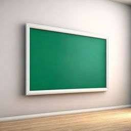 This is a high-quality 3D digital rendering of a unique white blackboard, combining elements of a traditional blackboard and a whiteboard