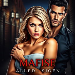 A captivating book cover featuring a romantic and dramatic theme of mafia and romance