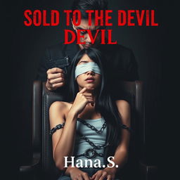 A dramatic and intense book cover for the story titled 'Sold To The Devil