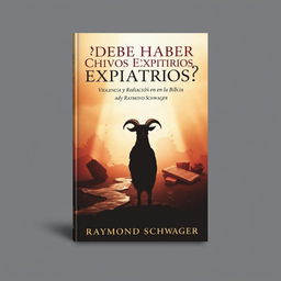 An insightful book cover design that reflects the themes of violence and redemption in the Bible, inspired by Raymond Schwager's work