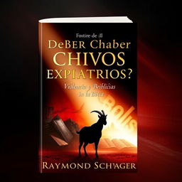 An insightful book cover design that reflects the themes of violence and redemption in the Bible, inspired by Raymond Schwager's work