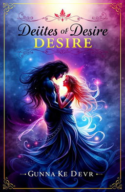 A cover design for a book titled 'Deities of Desire', inspired by the essence of the book 'Gunao Ke Devta'