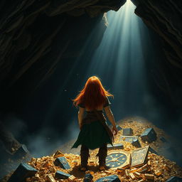 A dramatic and intense scene set in a dark dragon’s lair, devoid of the dragon itself