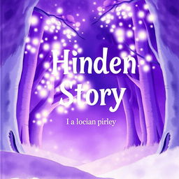 A book cover for a children's story with pastel shades of purple, designed in a magical style