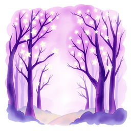 A book cover for a children's story with pastel shades of purple, designed in a magical style
