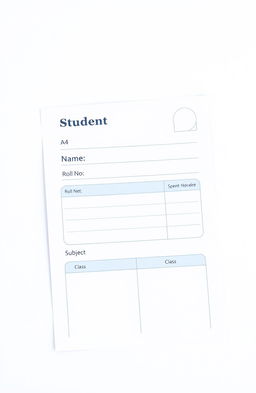 A clear and professional layout for an A4 page designed for a student information sheet