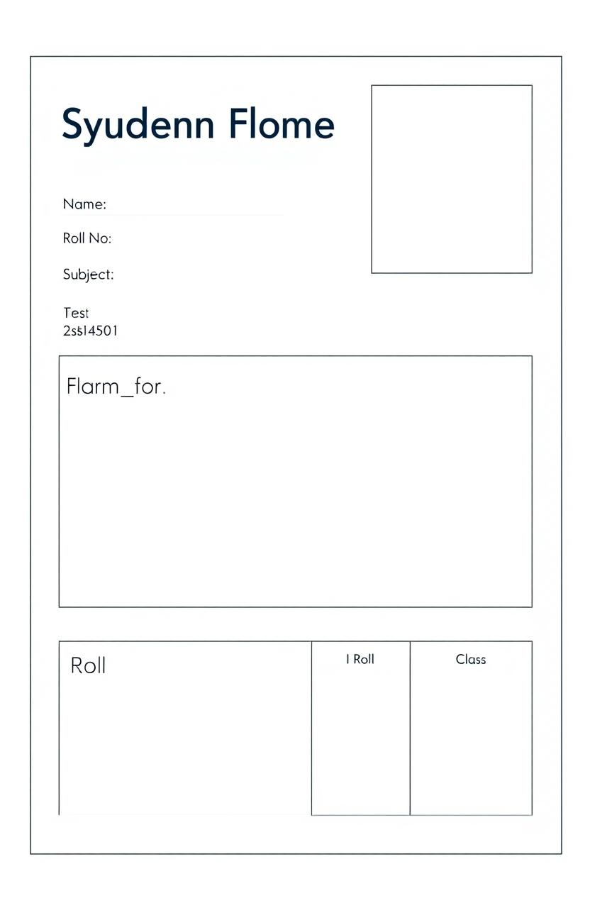 A clear and professional layout for an A4 page designed for a student information sheet