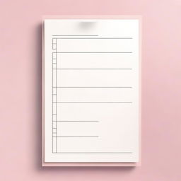 This is a high-quality 3D digital illustration of a neat, blank A4-sized paper list with empty checkboxes