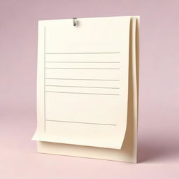 This is a high-quality 3D digital illustration of a neat, blank A4-sized paper list with empty checkboxes