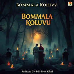 A mystical twilight forest enveloped in mist, featuring ancient graves decorated with glowing figurines scattered throughout
