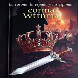 An eye-catching Wattpad cover featuring a beautifully ornate crown embellished with sparkling jewels, surrounded by sharp, twisting thorns that convey a sense of danger