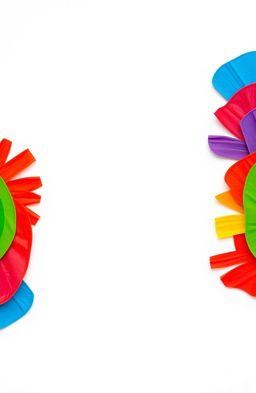 A blank white page featuring a vibrant and colorful border