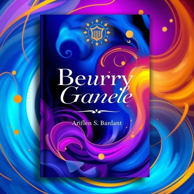 A beautifully designed cover page for a book, featuring an abstract and colorful background with swirls and geometric shapes