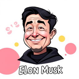 A digital caricature of Elon Musk styled as a Wojak meme