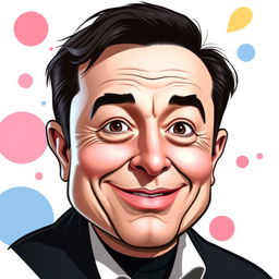 A digital caricature of Elon Musk styled as a Wojak meme
