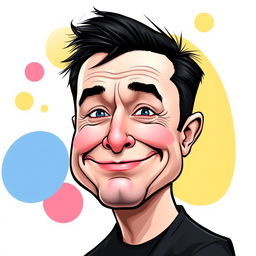 A digital caricature of Elon Musk styled as a Wojak meme