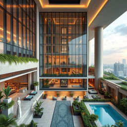 A captivating hotel concept, showcasing a luxurious and innovative design with a modern aesthetic