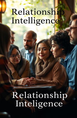 An artistic representation of 'Relationship Intelligence', focusing on a diverse group of individuals engaged in deep and meaningful interactions