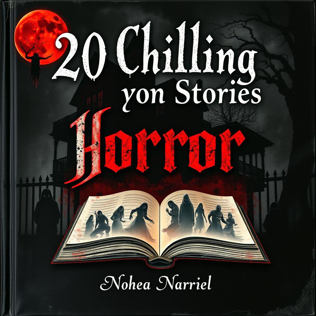 A captivating book cover for a collection titled '20 Chilling Horror Stories'