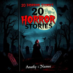 A chilling book cover for a collection titled '20 Horror Stories'