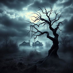 A haunting book cover for a horror novel, completely devoid of title and subtitle