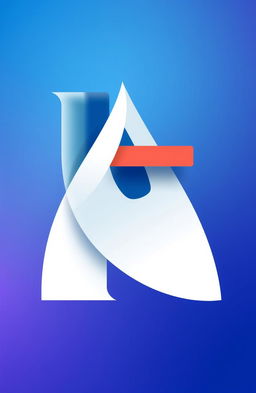 An abstract design showcasing the artistic combination of the letters H and E, where the edge of the letter H seamlessly blends with the letter E