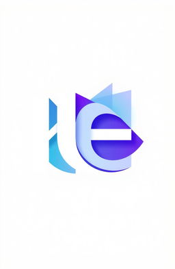 An abstract design showcasing the artistic combination of the letters H and E, where the edge of the letter H seamlessly blends with the letter E