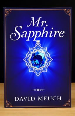 A stunning book cover featuring a mesmerizing silver sapphire amulet, intricately designed with elegant curves and sparkling facets that reflect light