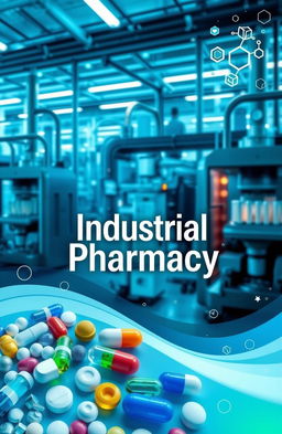 A creative cover page design for an industrial pharmacy theme