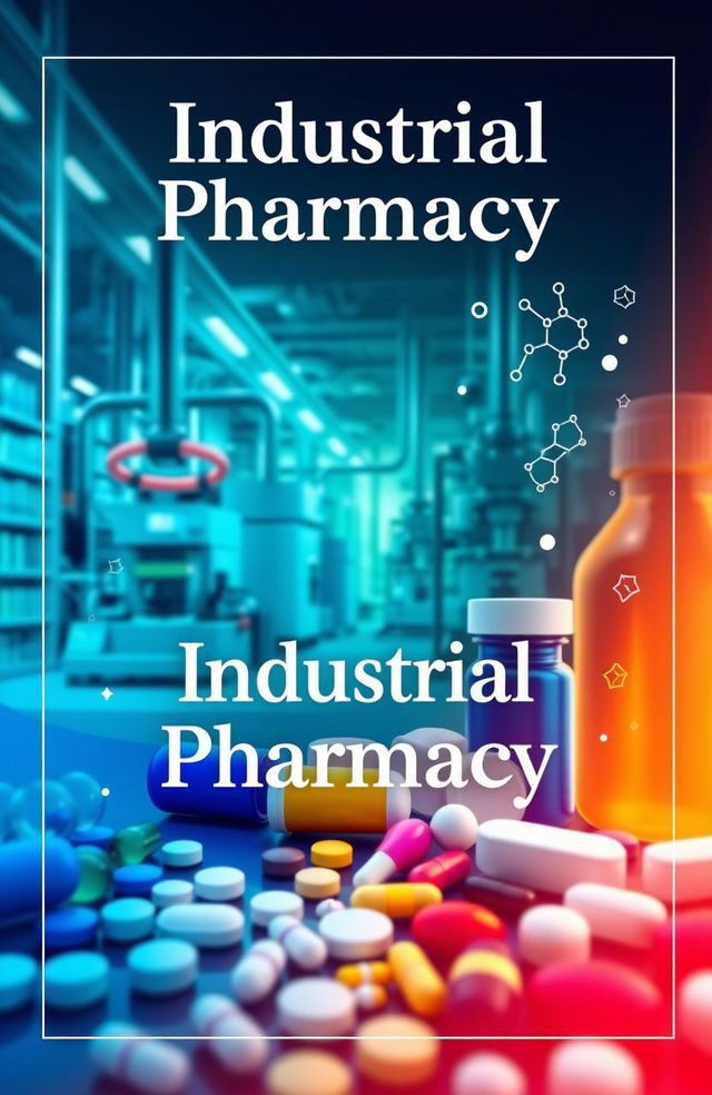 A creative cover page design for an industrial pharmacy theme