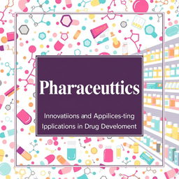 A sophisticated and unique cover page design for a pharmaceutics textbook