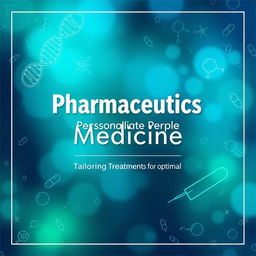 An innovative and striking cover page design for a pharmaceutics textbook, focusing on the topic of 'Personalized Medicine'