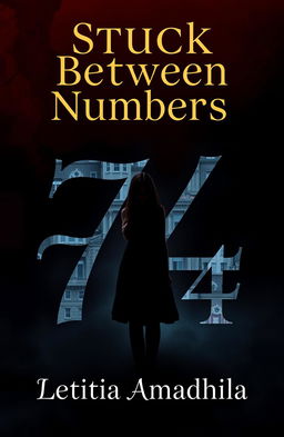 A dark romance themed book cover design featuring the main heading 'Stuck Between Numbers' in elegant, gothic typography