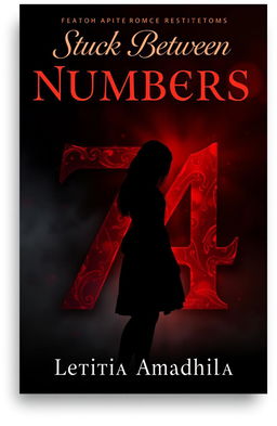 A dark romance themed book cover design featuring the main heading 'Stuck Between Numbers' in elegant, gothic typography