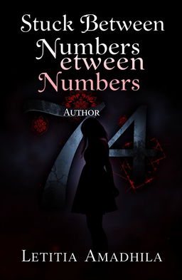 A dark romance themed book cover design featuring the main heading 'Stuck Between Numbers' in elegant, gothic typography