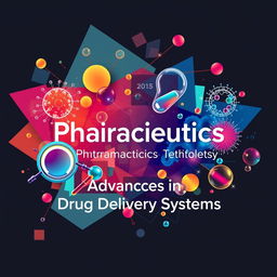 An engaging and unique cover page design for a pharmaceutics textbook centered on the topic 'Drug Delivery Systems'